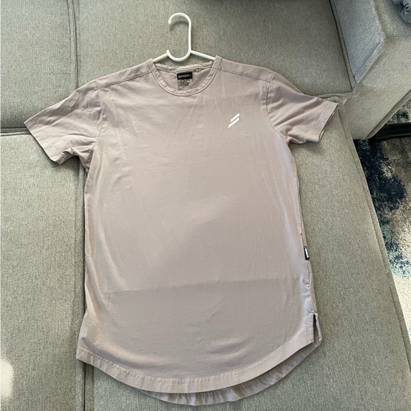 DOYOUEVEN Mark Drop Tee in Taupe Size Small - Picture 2 of 5